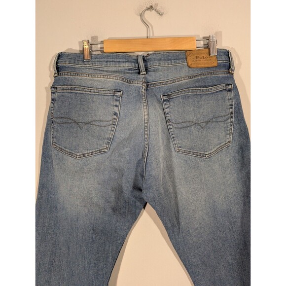Polo Ralph Lauren Jeans Men Sz 34 The Hampton Relaxed Straight Blue Denim Pants - Picture 5 of 9